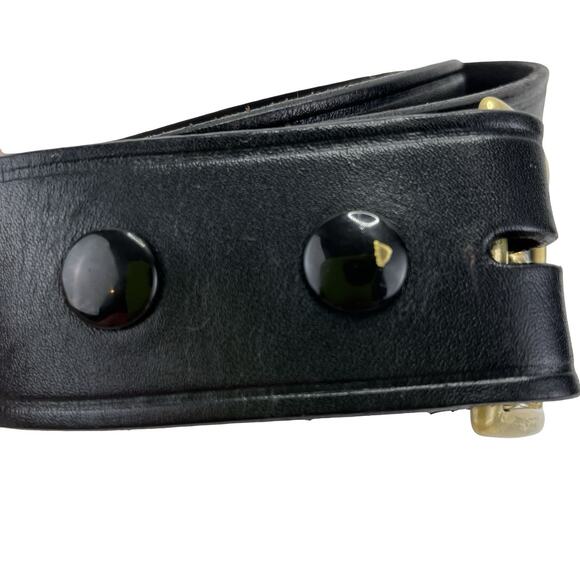 VTG Smith & Wesson Black Leather Belt JAY Solid Brass Buckle USA Made Rugged 38" - Picture 3 of 14